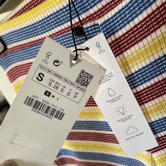 Zara| Beachy Knit Flare Pants in Neutral Stripes, Size Small, NWT•••Boho - Picture 8 of 14